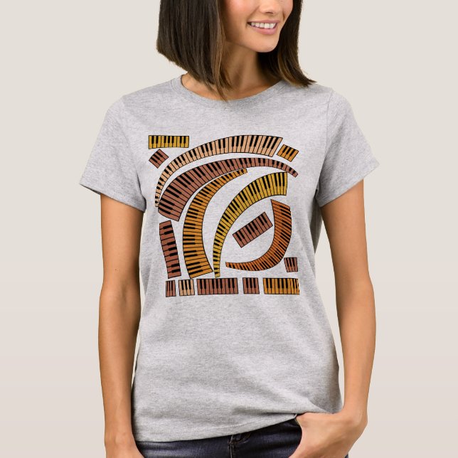 Piano Keys Curved T-Shirt (Front)