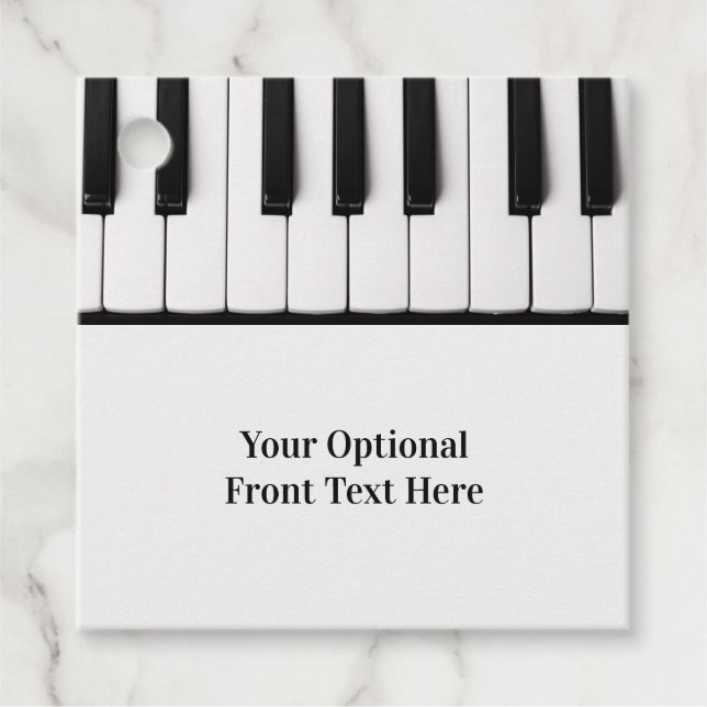 Piano Keys custom gift / favour tags (Front)