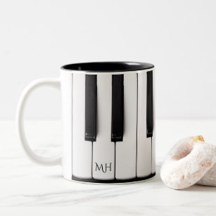 Piano Keys custom monogram mugs