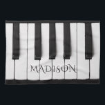 Piano Keys custom name kitchen towel<br><div class="desc">See my store for more music items.</div>