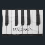 Piano Keys custom name kitchen towel<br><div class="desc">See my store for more music items.</div>