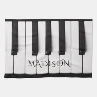 Piano Keys custom name kitchen towel