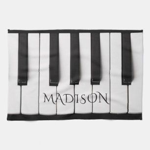Piano Keys custom name kitchen towel