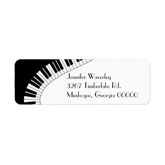 Piano Keys Custom Return Address Label (Front)