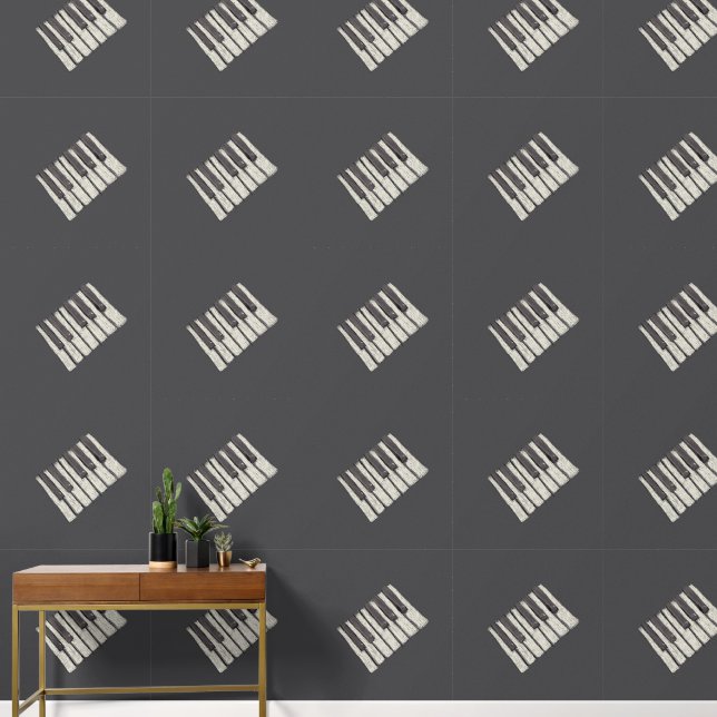 Piano Keys Drawing Wallpaper (Hallway)
