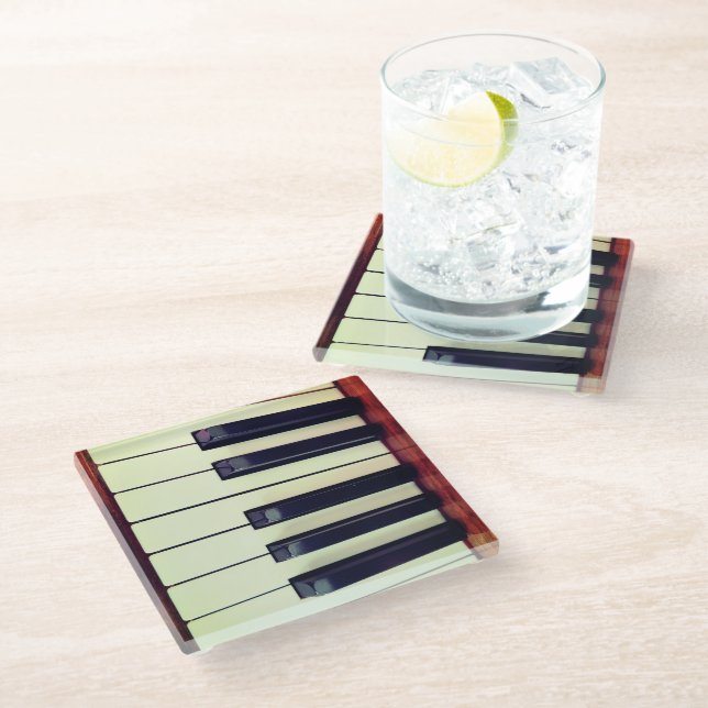 Piano Keys Glass Coaster (Angled)