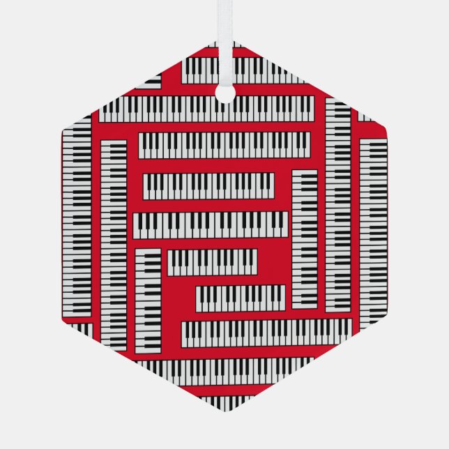 Piano Keys Glass Tree Decoration (Back)