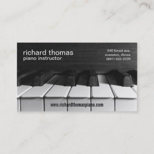 piano keys instructor business card