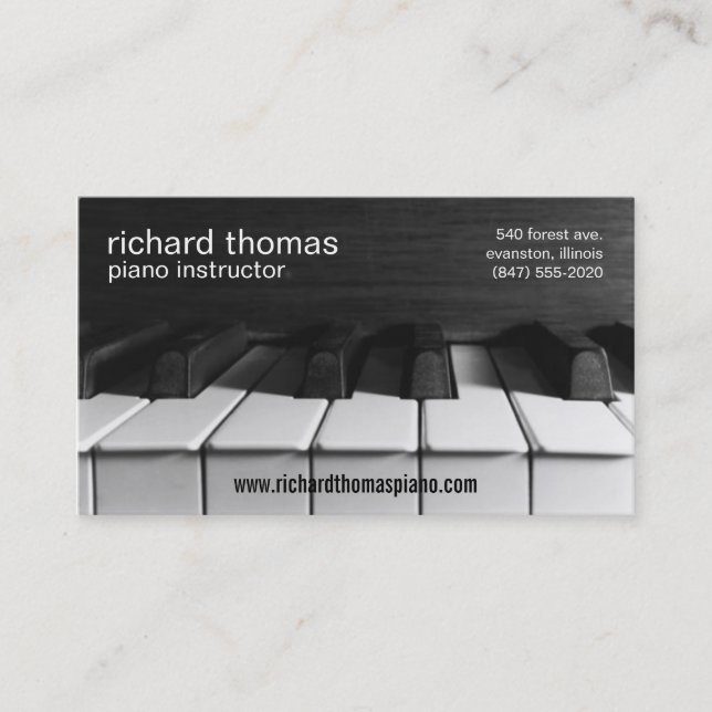 piano keys instructor business card (Front)