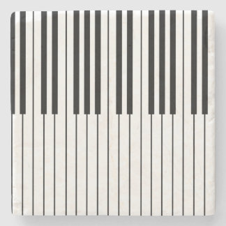 Piano Keys ivory white and black Stone Coaster