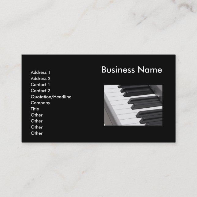 Piano Keys Keyboard Business Card (Front)