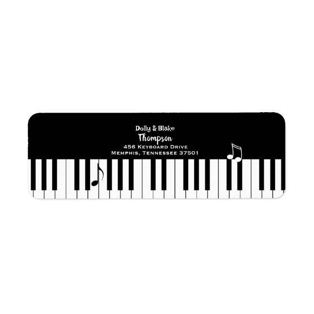 Piano Keys Keyboard Return Address (Front)