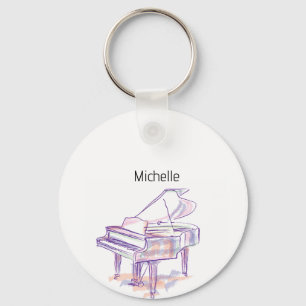 Piano keys keychain for kids, pianist or teacher
