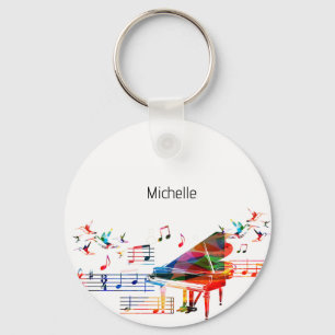 Piano keys keychain for kids, pianist or teacher