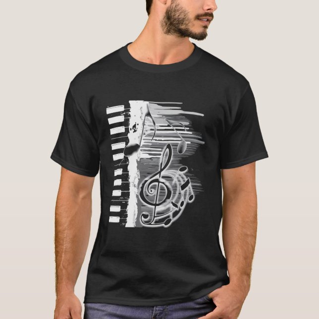 Piano Keys Long Sleeve Shirt Pianist Players Teach (Front)