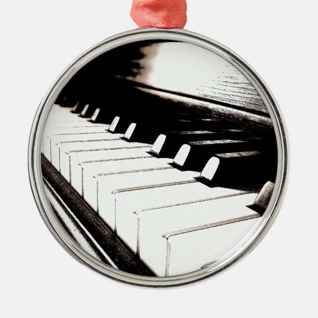 Piano Keys Macro Metal Tree Decoration (Front)