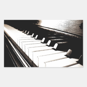 Piano Keys Macro Rectangular Sticker