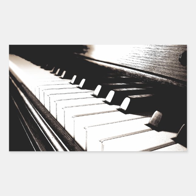 Piano Keys Macro Rectangular Sticker (Front)