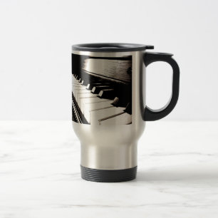 Piano Keys Macro Travel Mug