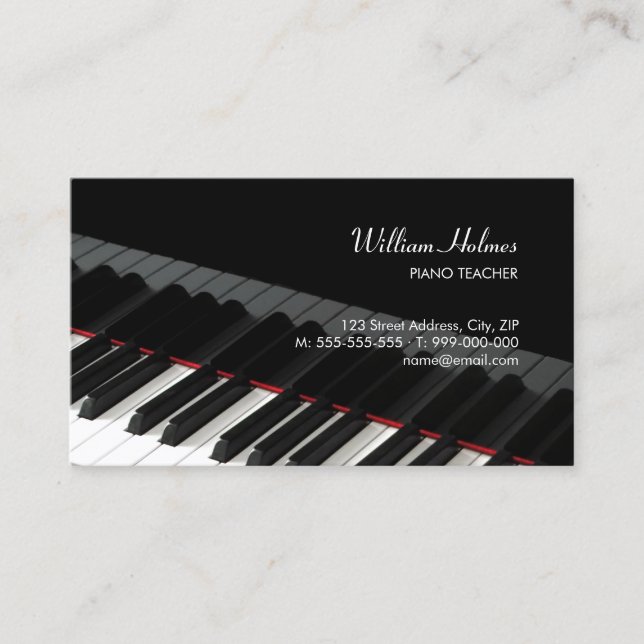 Piano Keys Music business card (Front)