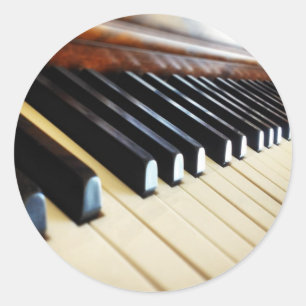 Piano Keys Music Gifts Round Sticker