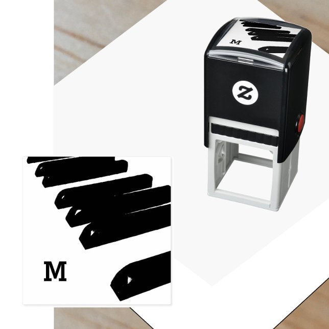Piano Keys Music Instrument Monogram Initial Self-inking Stamp (Creator Uploaded)