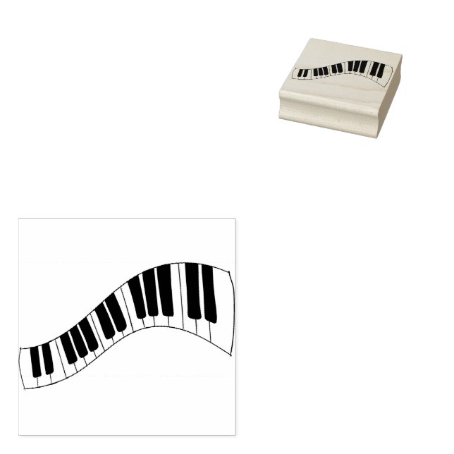 Piano Keys Music Instrument  Rubber Stamp (Stamped)