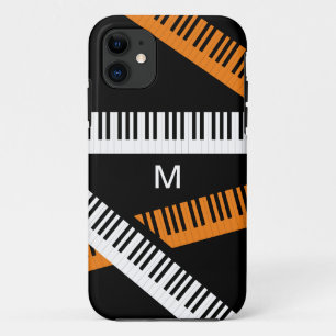 Piano Keys Music Keyboard Modern Monogrammed iPhone 11 Case