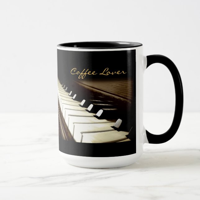 PIANO KEYS Music Lover Coffee Lover Drinking Mug (Right)