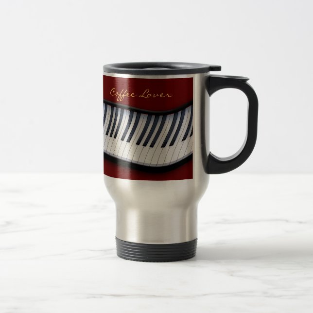 PIANO KEYS Music Lover Gift Travel Mug (Right)