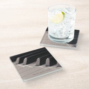 Piano Keys Music Teacher Classy Glass Coaster