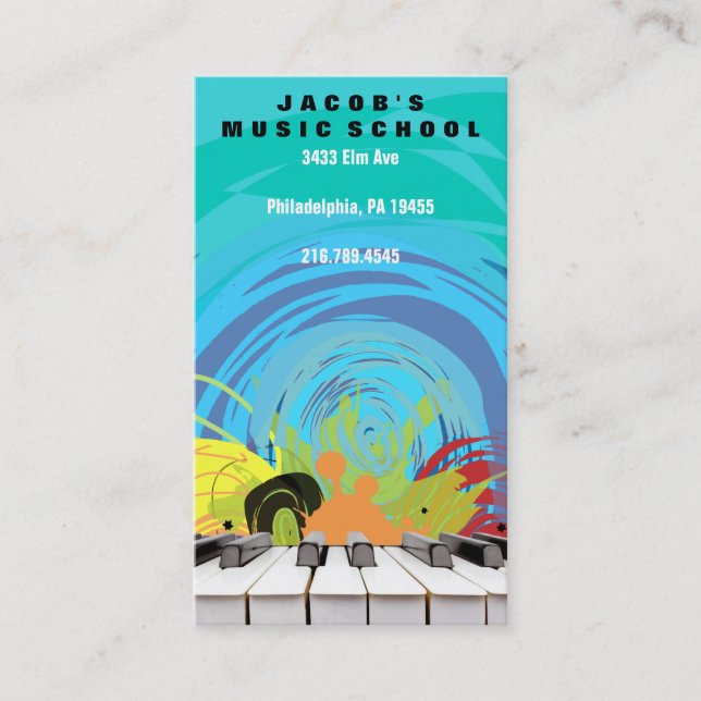 PIANO KEYS Musical Business Card (Front)