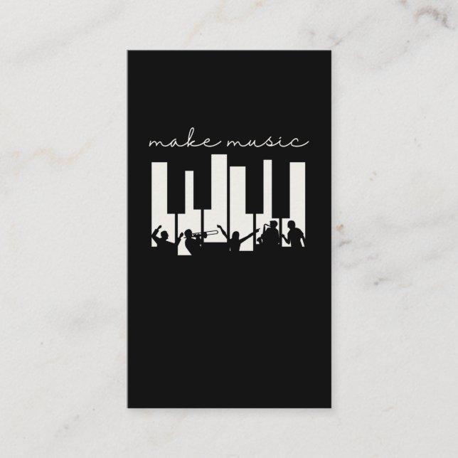 Piano Keys Musician Band Orchestra Music Teacher Business Card (Front)