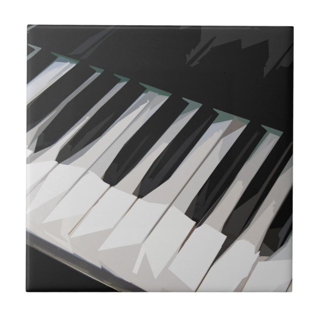 Piano Keys Organ Keys Player Music Black and White Tile (Front)