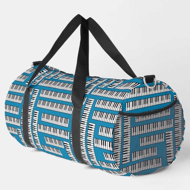 Piano Keys Pattern Duffle Bag (Right Corner)