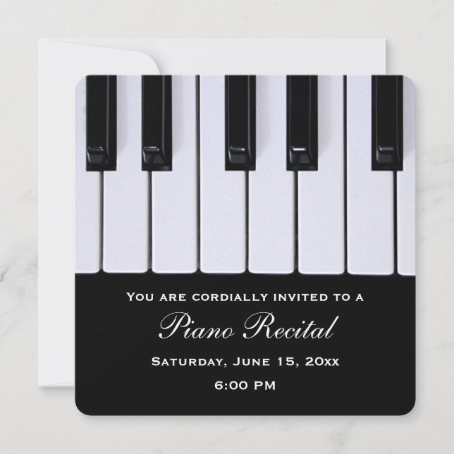 Piano Keys Piano Recital Invitations (Front)
