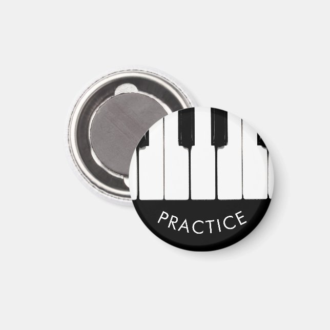 Piano Keys, "Practice"  Magnet (Front/Back)