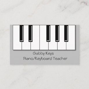 Piano Keys Print Cool Piano Keyboard Teacher Business Card