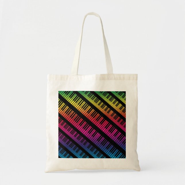 Piano Keys Rainbow Of Colour Tote Bag (Front)