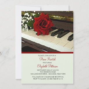 Piano Keys Recital Invitation