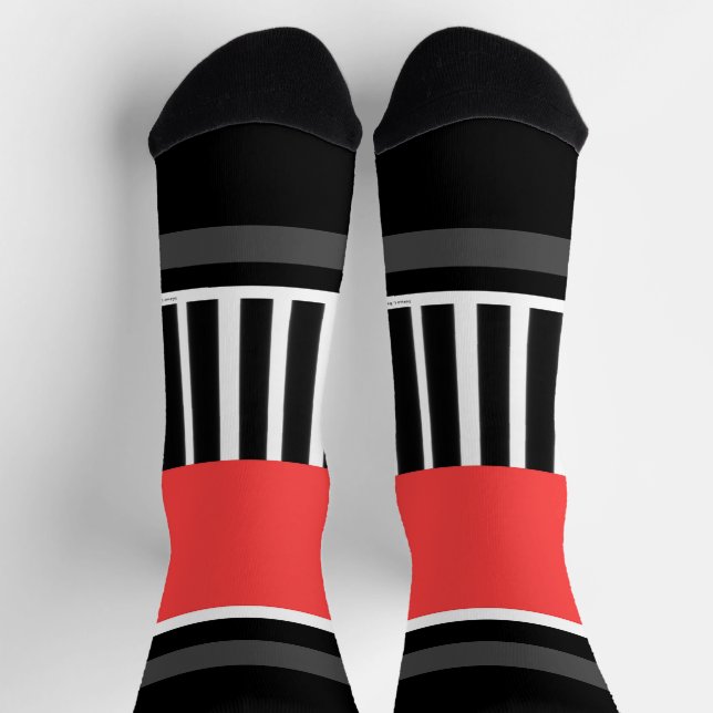 Piano Keys + Red Novelty Crew Socks (Top)