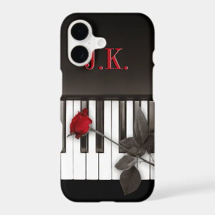 Piano Keys Red Rose Music Monogram iPhone 7 case