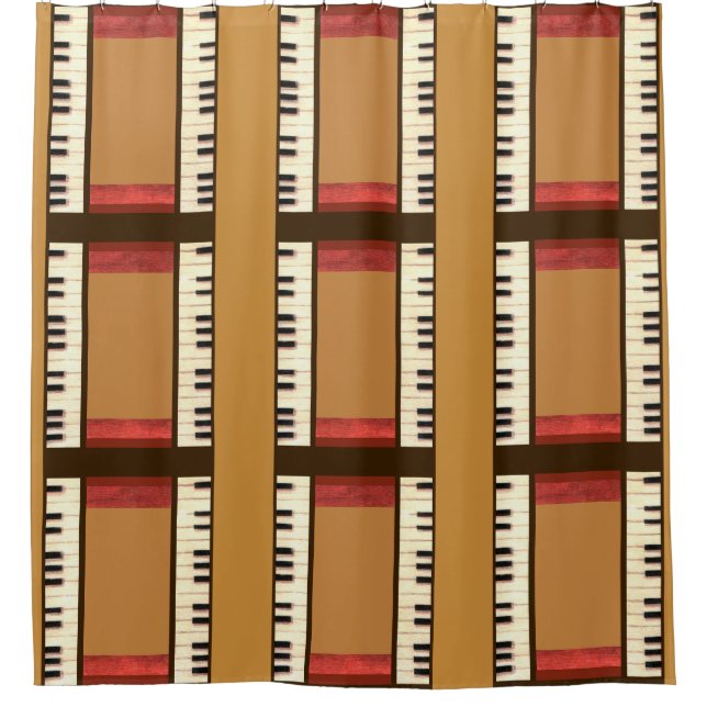 piano keys repeat 9 square shower curtain (Front)