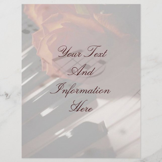 Piano Keys & Rose Letterhead (Front)