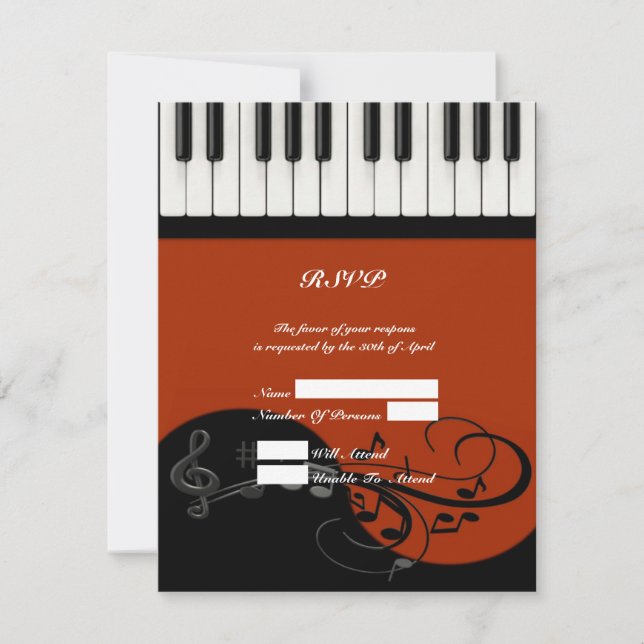 Piano Keys RSVP Card (Front)