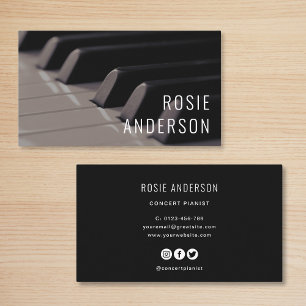 Piano Keys Simple Minimalist Professional Business Card