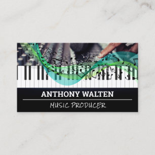 Piano Keys Sound Board Mixer Musical Notes Business Card