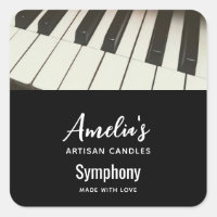 Piano Keys - Stylish B&W Photo Candle Business