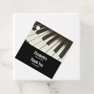 Piano Keys - Stylish Black & White Photograph Favour Tags