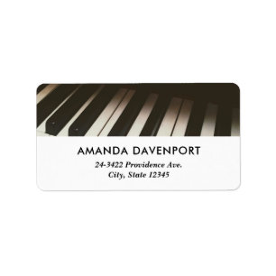 Piano Keys - Stylish Black & White Photograph Label